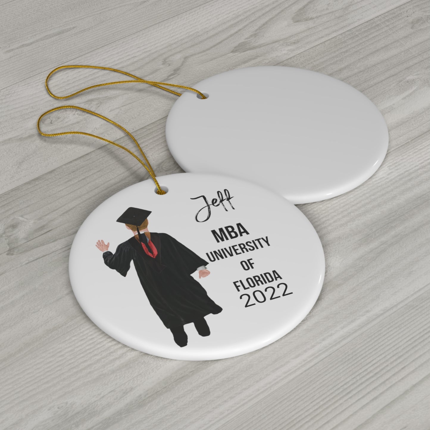 MBA Grad Masters Dr Graduation Ornament Personalized Gift! 2023 2024 Grad Perfect Christmas gift! Customize Hair and text!