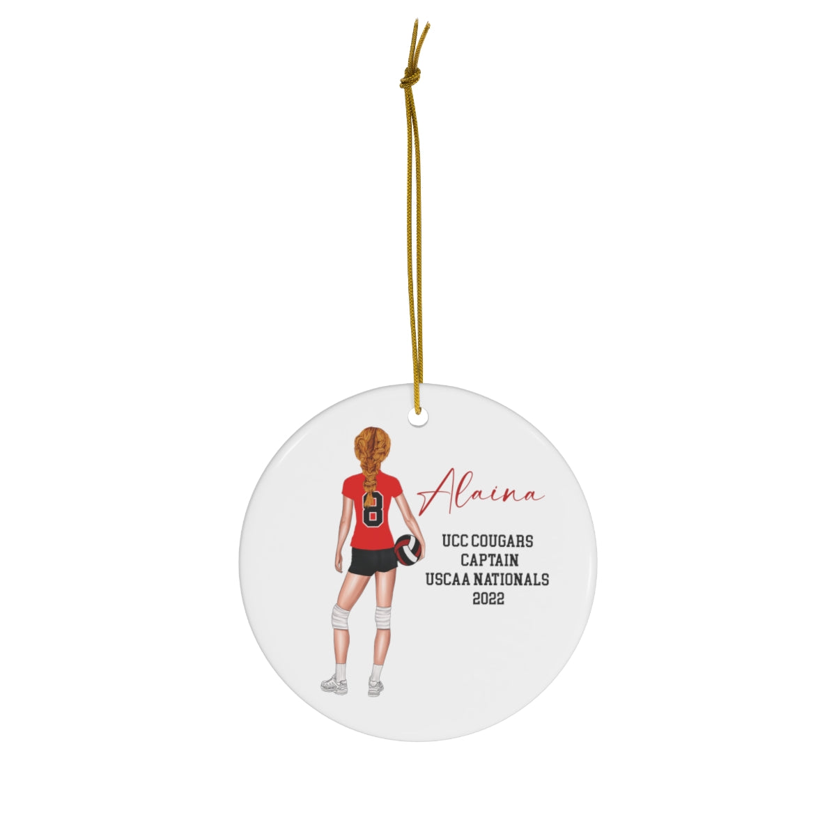 Volleyball Sports Girl 2023 2024 Christmas Ornament !Customized with Your team colors, choose hair and text!