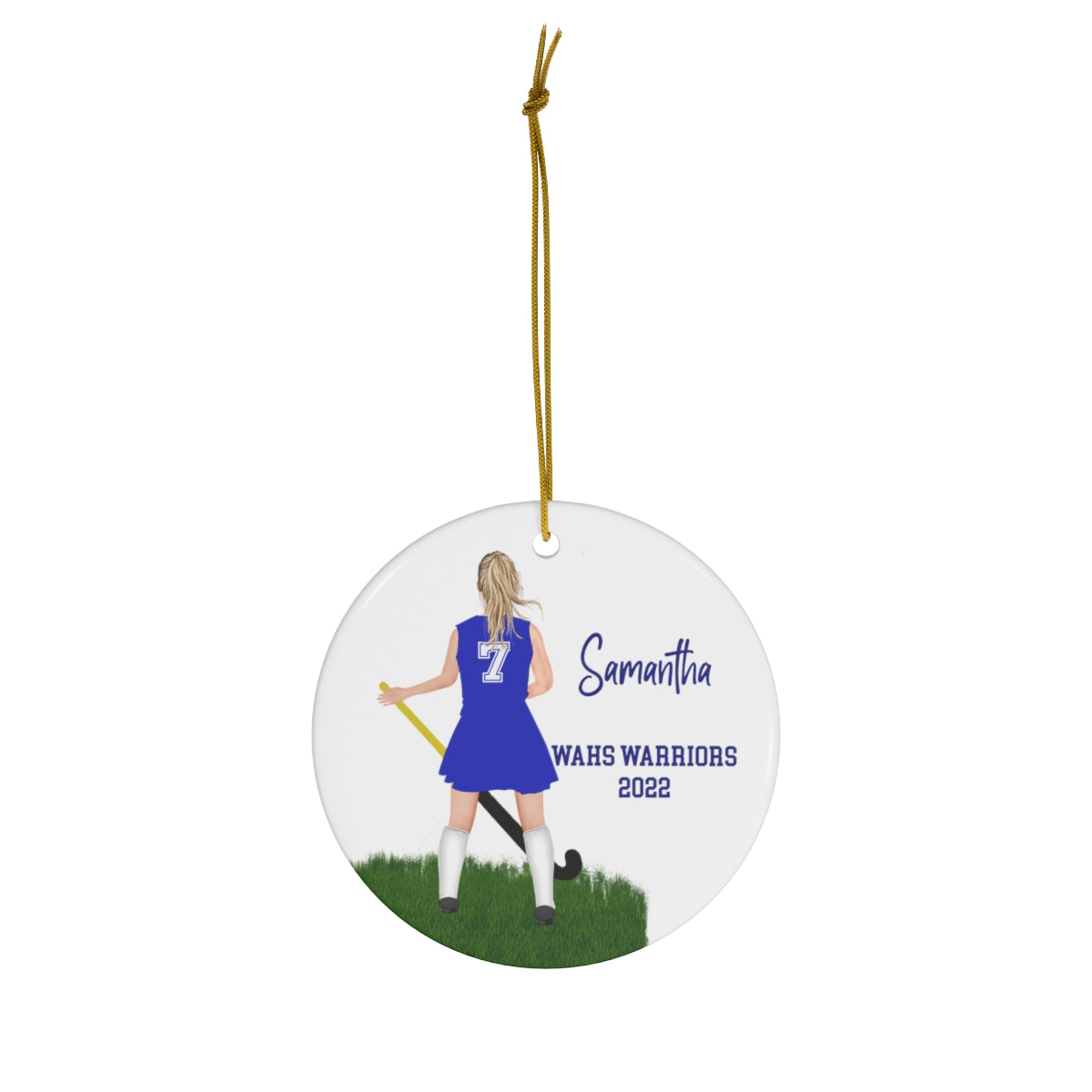 Field Hockey Girl ANY TEAM Christmas Ornament Gift for Christmas! University, college , High School or Middle School! Customized for you!