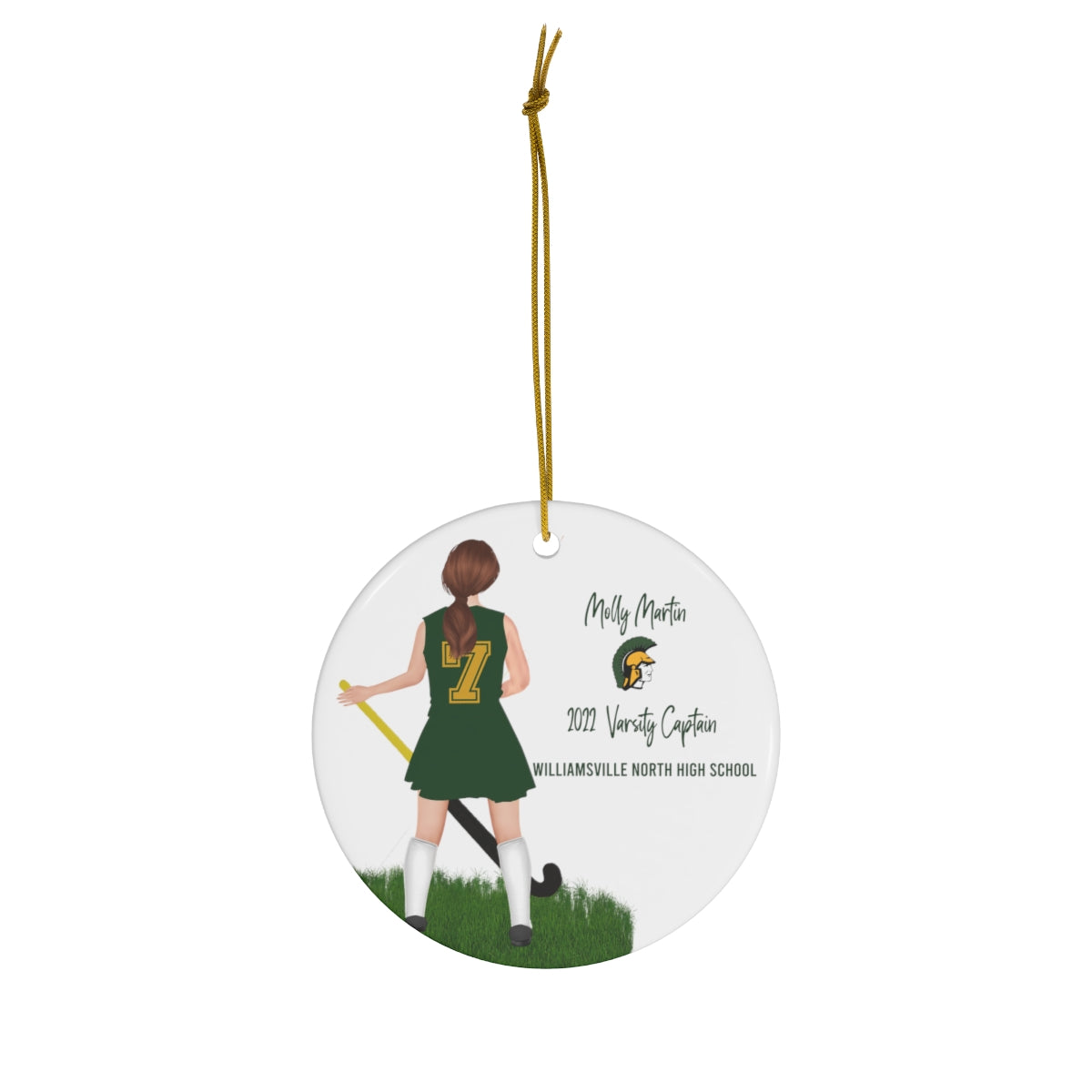 Field Hockey Girl ANY TEAM Christmas Ornament Gift for Christmas! University, college , High School or Middle School! Customized for you!