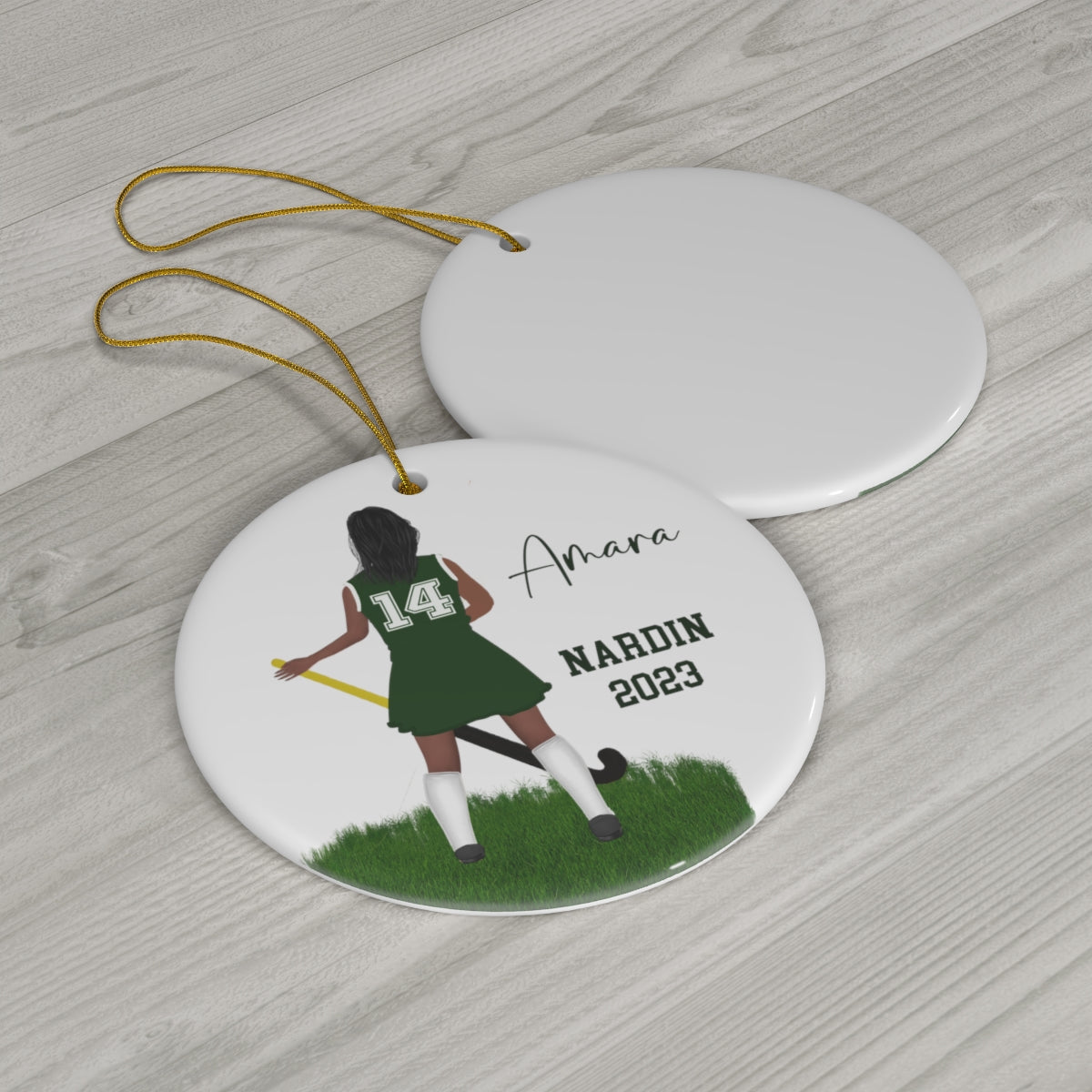 Field Hockey Girl ANY TEAM Christmas Ornament Gift for Christmas! University, college , High School or Middle School! Customized for you!