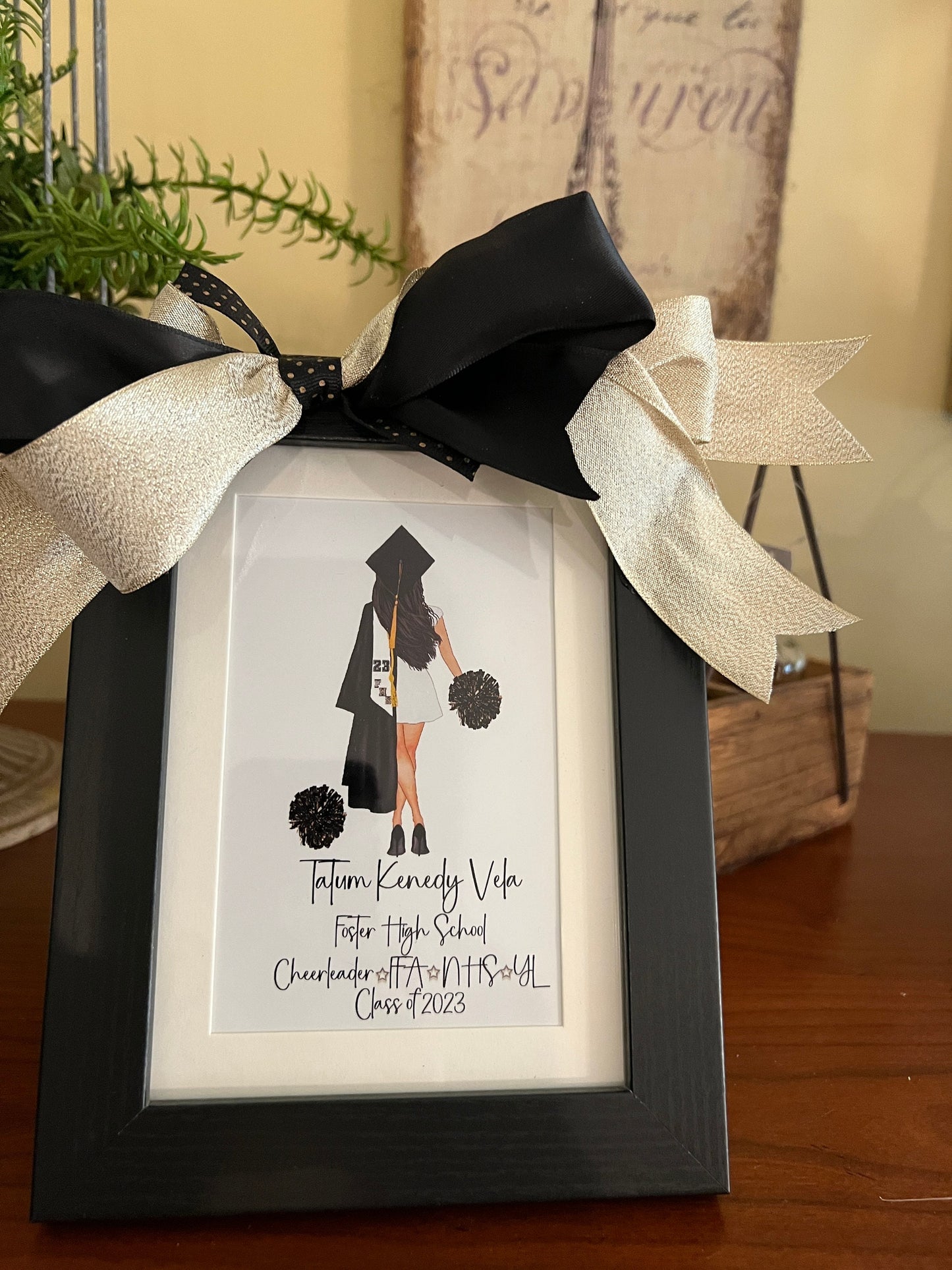 Customized for YOUR School Colors Embellished Picture Photo Frame. Perfect grad gift 2023, sorority, graduate, With or without art, high school or college!