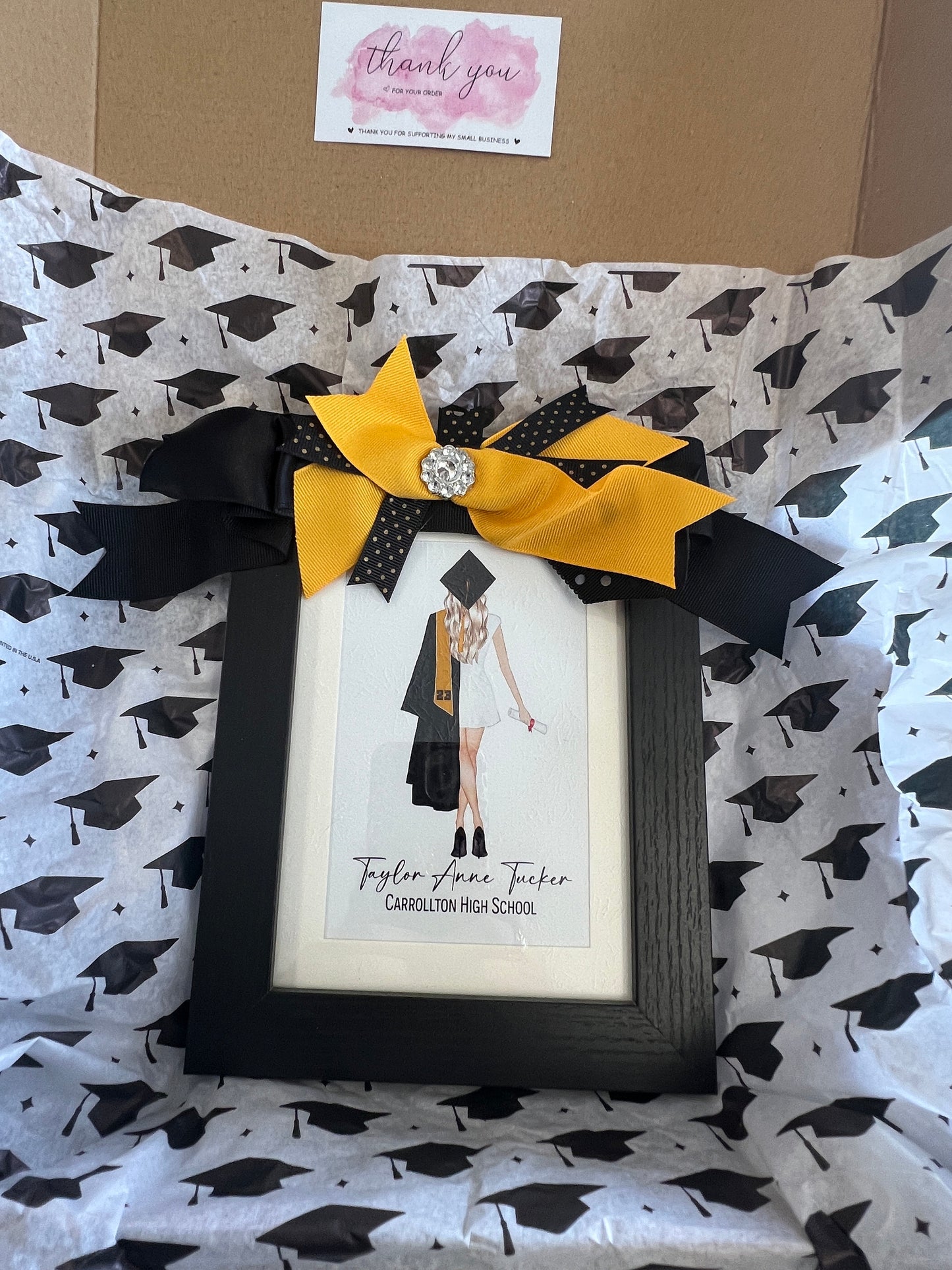 Customized for YOUR School Colors Embellished Picture Photo Frame. Perfect grad gift 2023, sorority, graduate, With or without art, high school or college!