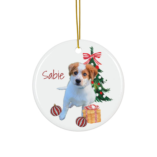 Sabie Dog ornament Merry Christmas from your favorite breed of animal.  Can include name if desired!