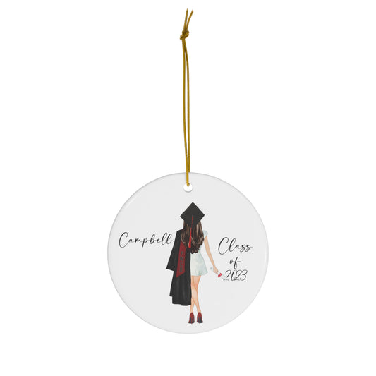 Customized Girl College or High School Graduate Ornament 2023 Can Change Hair Color and text!   Perfect Keepsake Ornament Christmas!