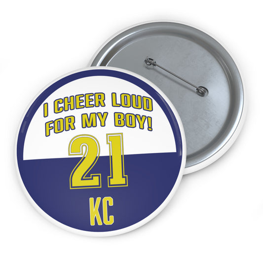 Mom, Nana Girlfriend Game Day Customized Jersey Number 3 inch buttons!  Can customize with team, number and colors!
