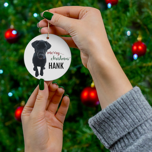 Black Lab Labrador Dog Ornament! Everyone loves a lab!    Customize text for you!