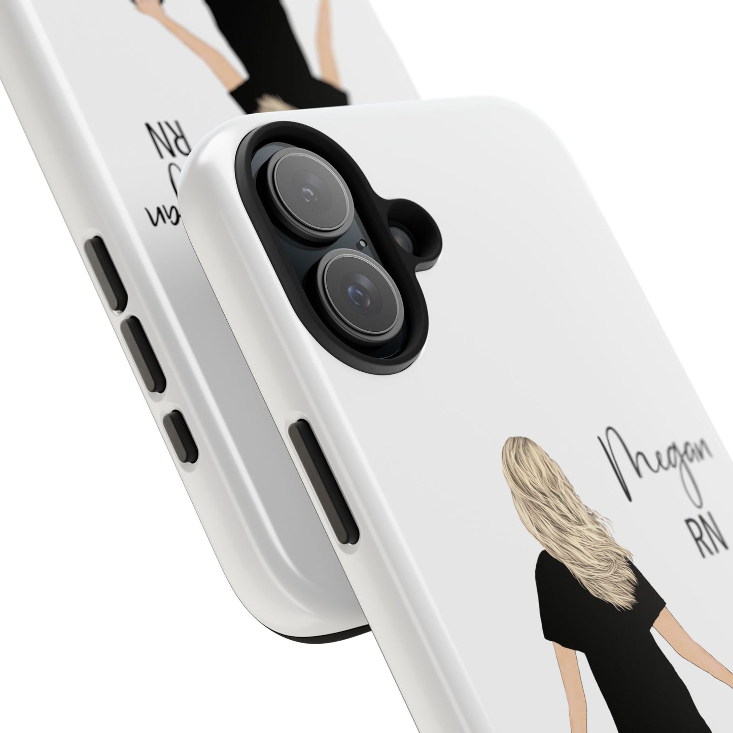 Customized Nurse Protective Phone Case Iphone Samsung Most Models, Customize hair style and Color, Name or Text