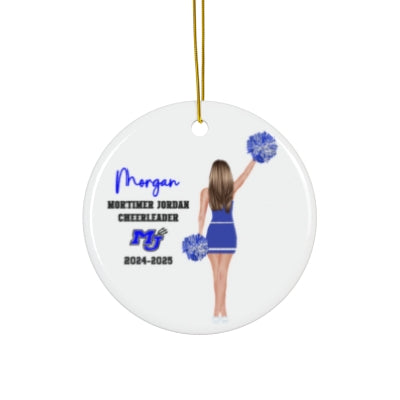 Customized Cheerleader Ornament Personalized Gift!  Includes customized hair, colors and text! Great Cheer gift!